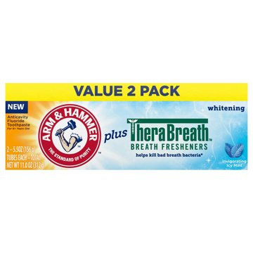 Arm & Hammer Plus TheraBreath Whitening Toothpaste Icy Mint, 11 oz