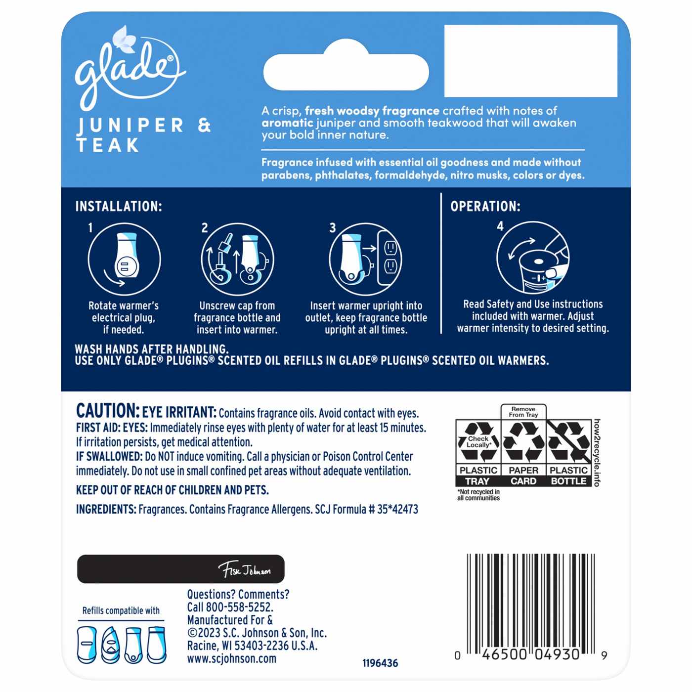 Glade PlugIns Scented Oil Refills - Juniper & Teak; image 2 of 2