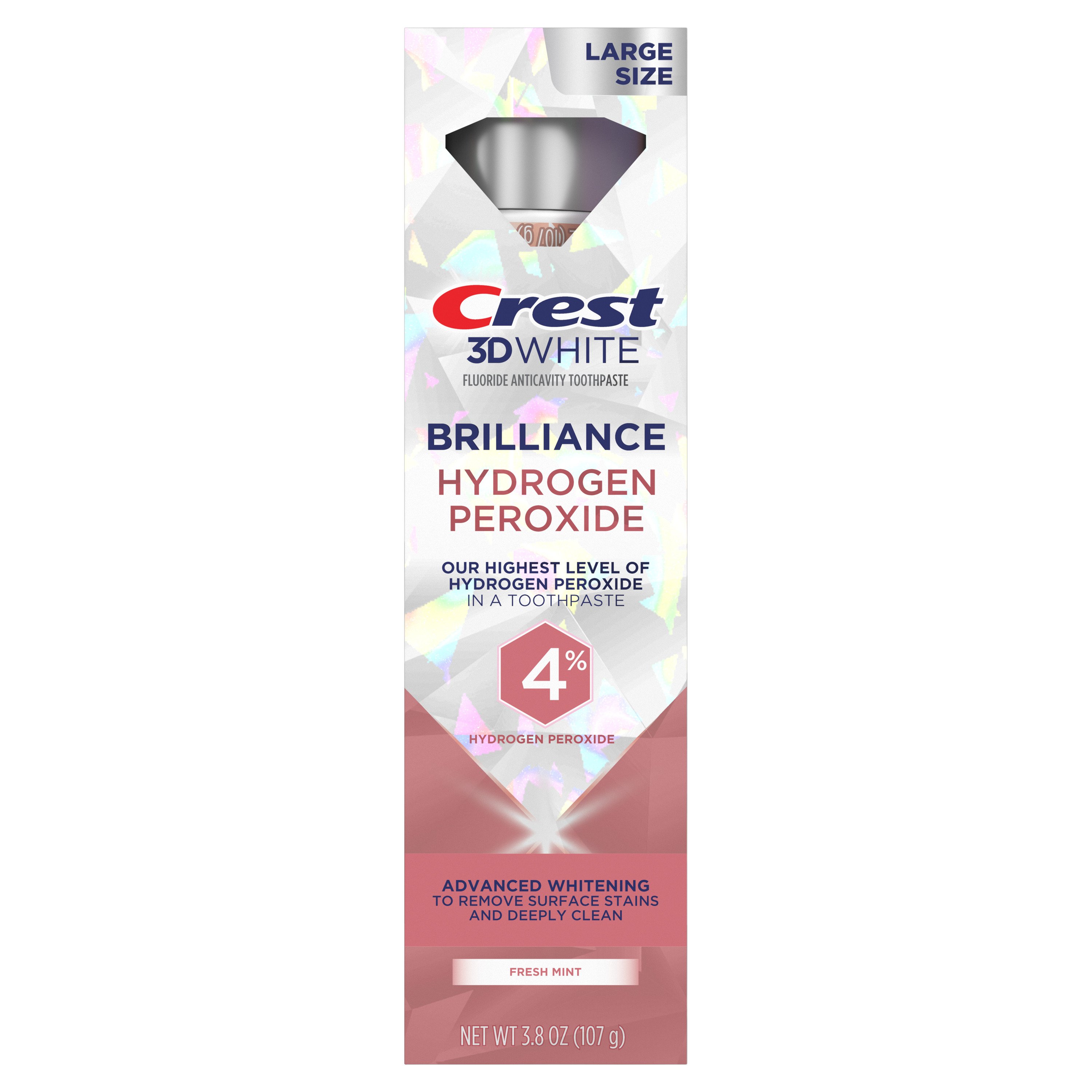 Crest 3D White Brilliance Hydrogen Peroxide Toothpaste Fresh Mint