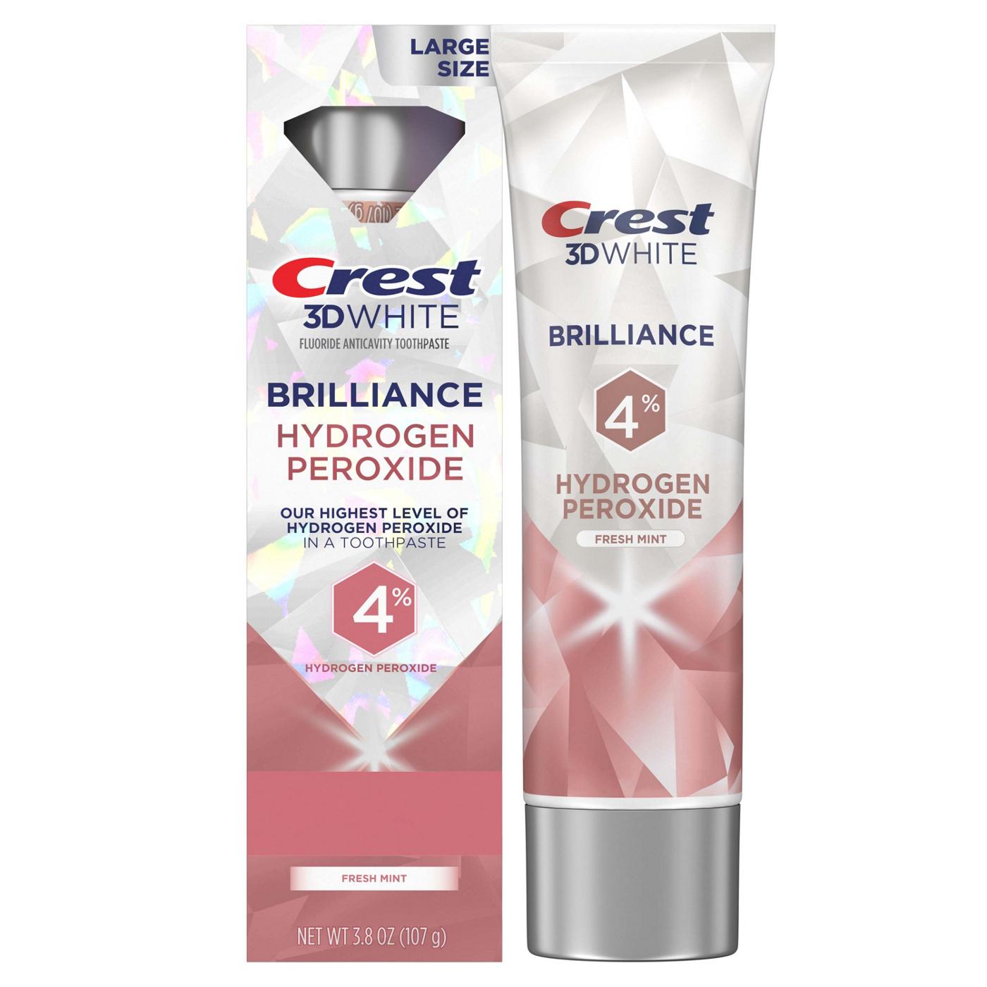 Crest 3D White Brilliance Hydrogen Peroxide Toothpaste - Fresh Mint; image 2 of 7
