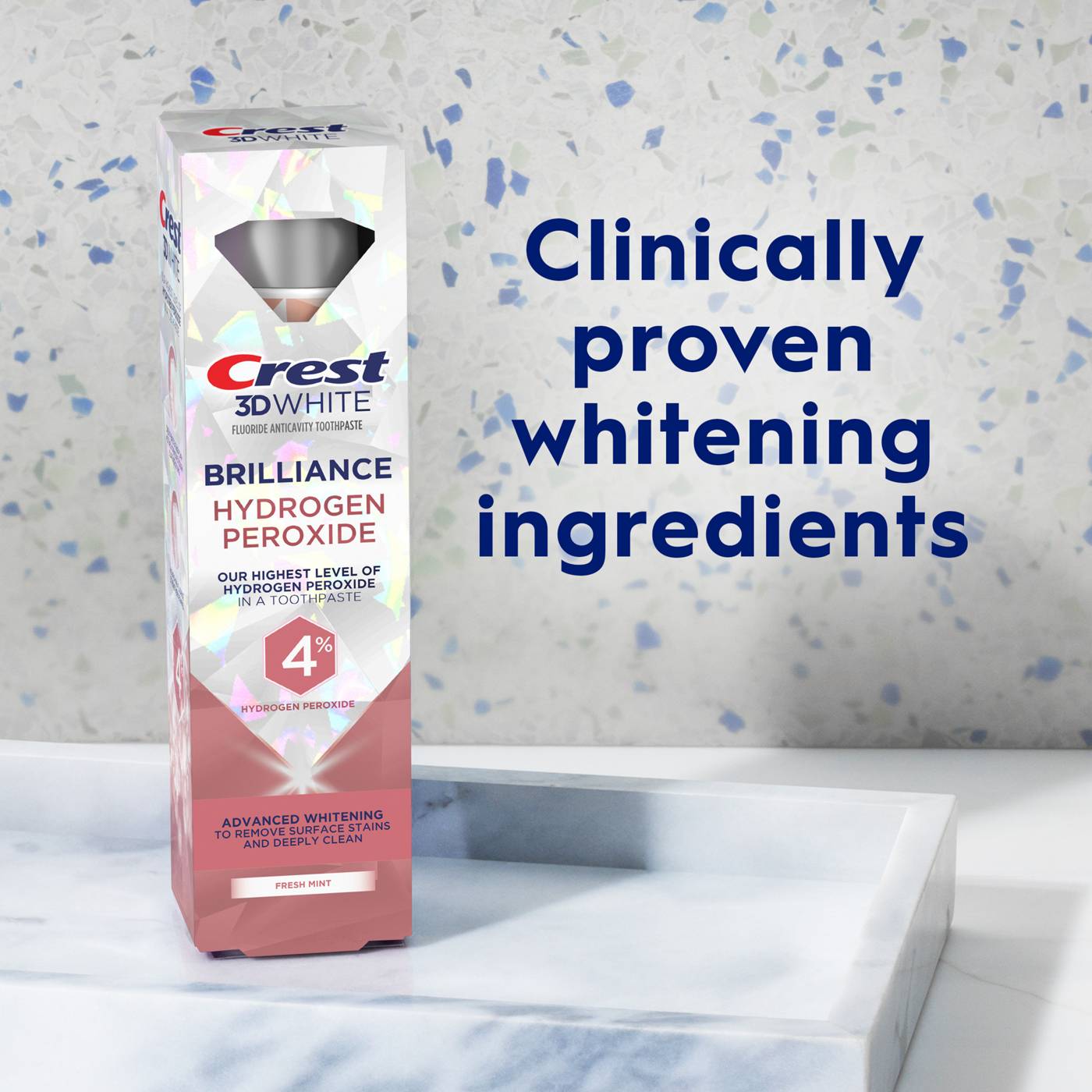 Crest 3D White Brilliance Hydrogen Peroxide Toothpaste - Fresh Mint; image 6 of 7