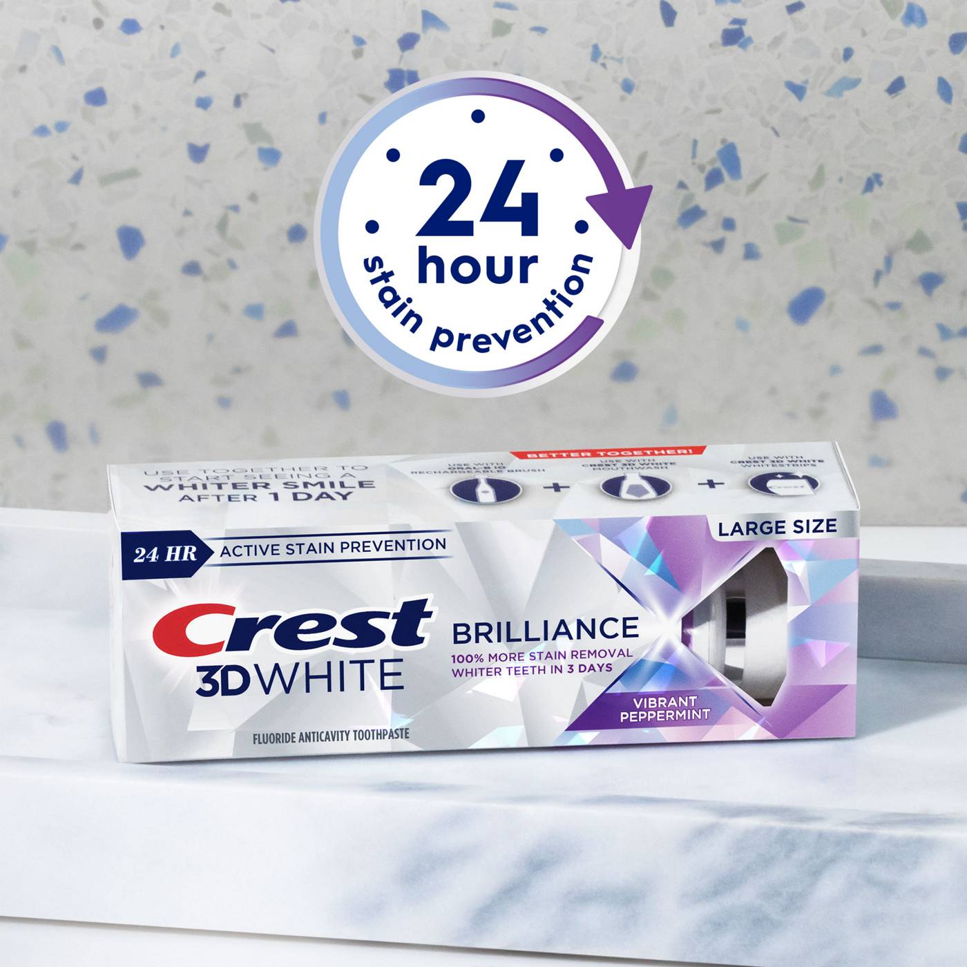 Crest 3D White Brilliance Toothpaste Vibrant Peppermint - 2 pk; image 3 of 8