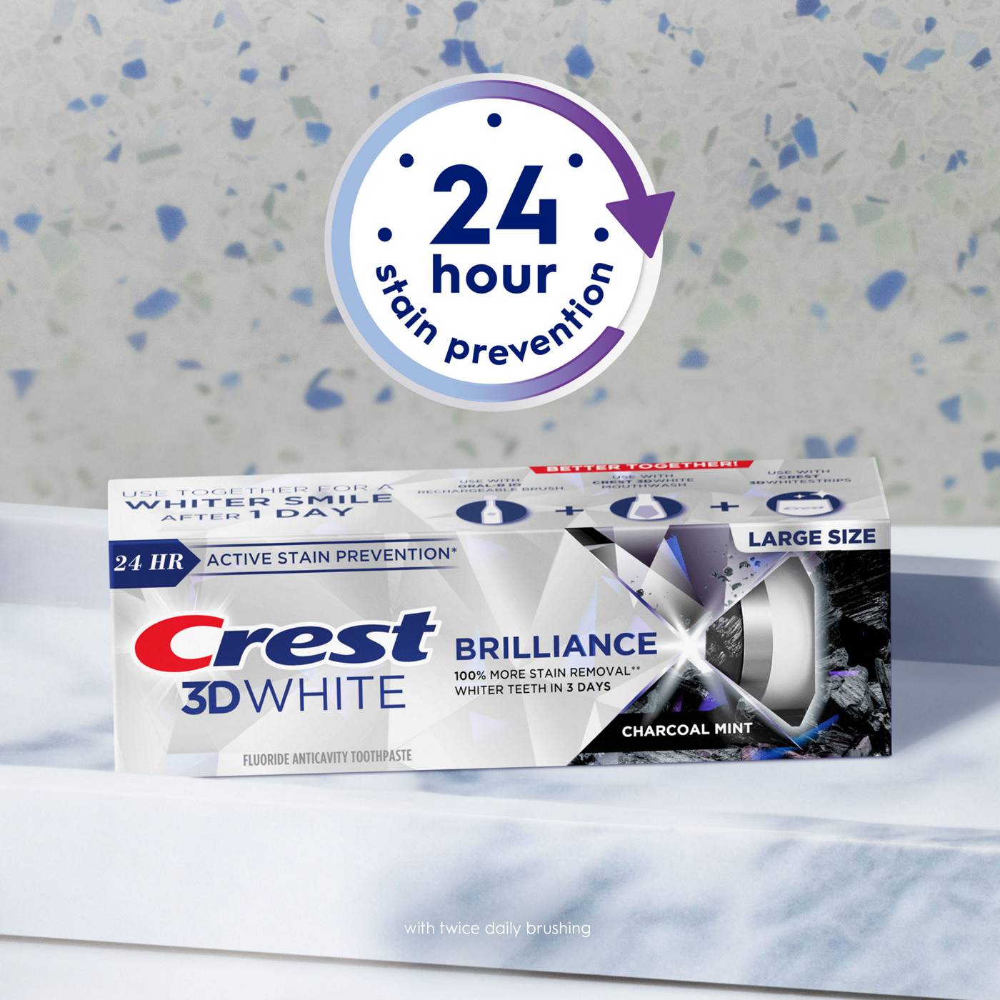 Crest 3D White Brilliance Toothpaste - Charcoal Mint ; image 3 of 7