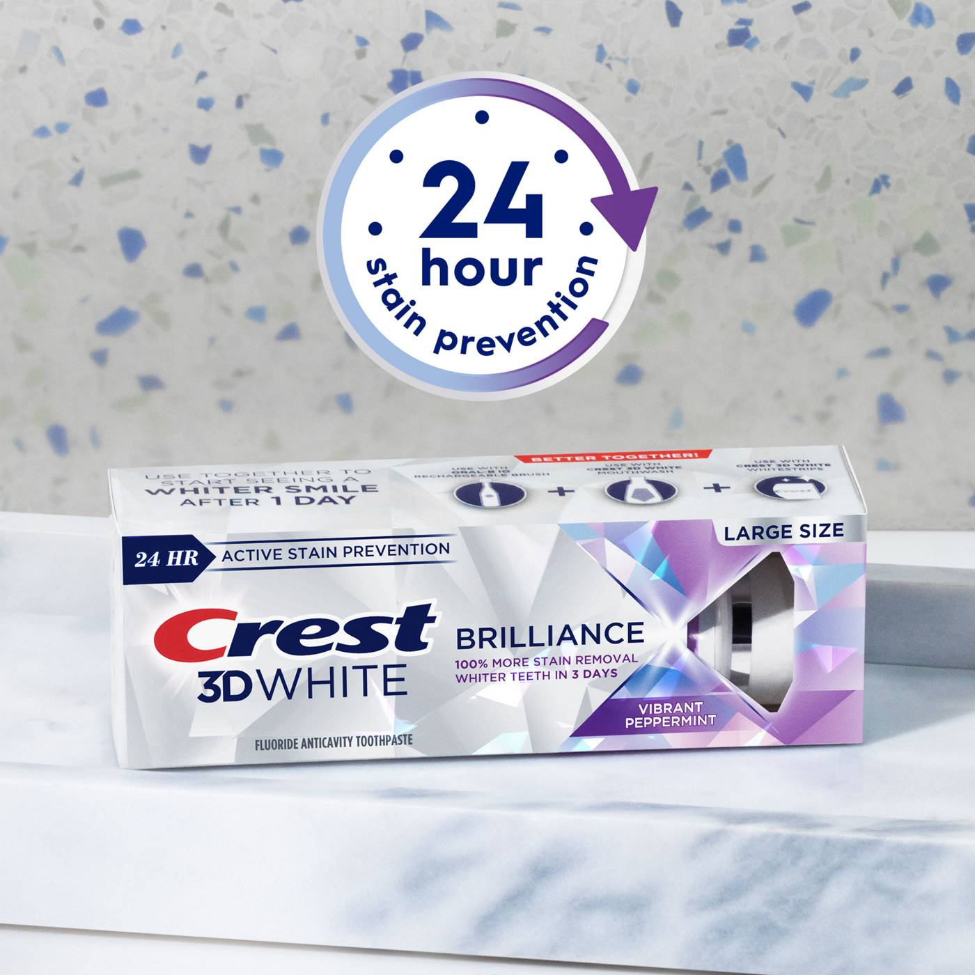 Crest 3D White Toothpaste Brilliance - Peppermint; image 3 of 8