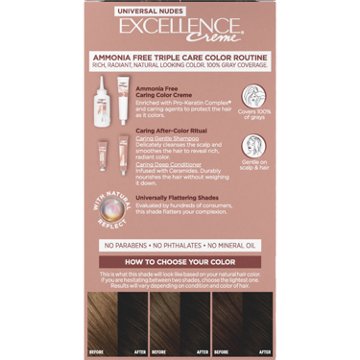 L'Oréal Paris Excellence Creme Universal Nudes Ammonia Free Permanent Hair Color - 1N Natural Black