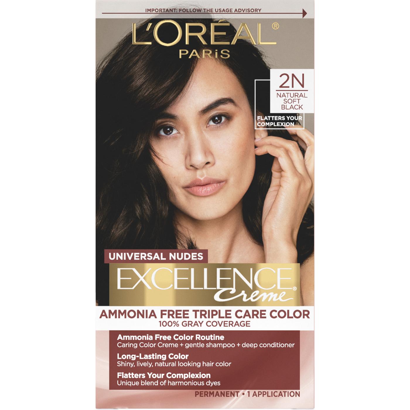 L'Oréal Paris Excellence Creme Hair Color - 2N Soft Black; image 1 of 6