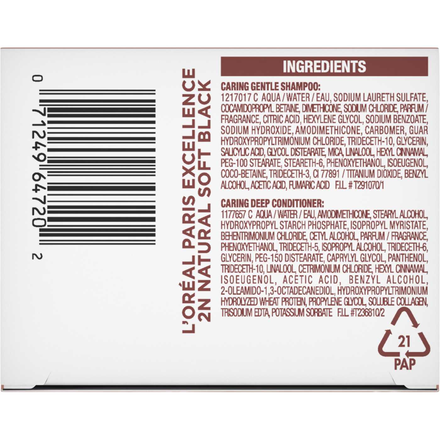 L'Oréal Paris Excellence Creme Hair Color - 2N Soft Black; image 2 of 6