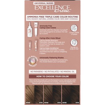 L'Oréal Paris Excellence Creme Universal Nudes Ammonia Free Permanent Hair Color - 4N Natural Dark Brown