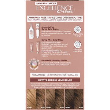 L'Oréal Paris Excellence Creme Universal Nudes Ammonia Free Permanent Hair Color - 6N Natural Light Brown