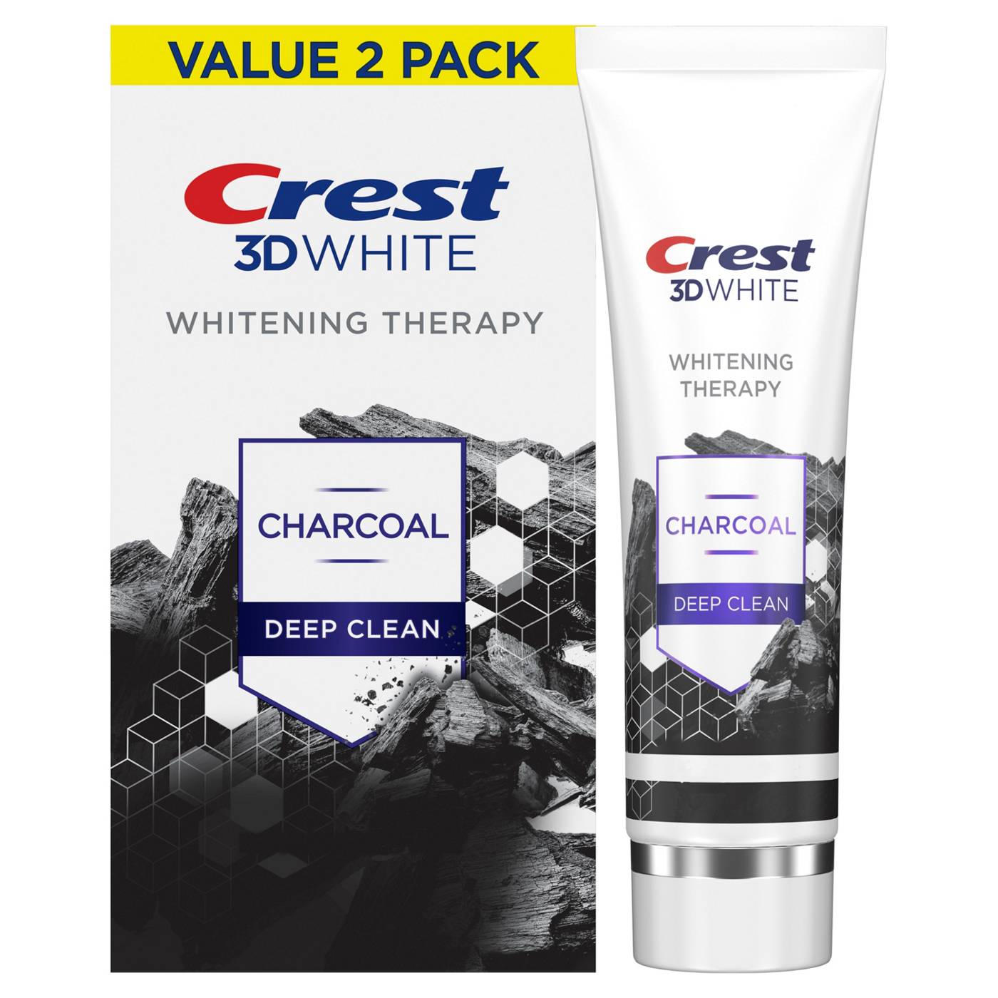 Crest 3D White Whitening Therapy Charcoal Toothpaste - Deep Clean, 2 pk; image 2 of 7