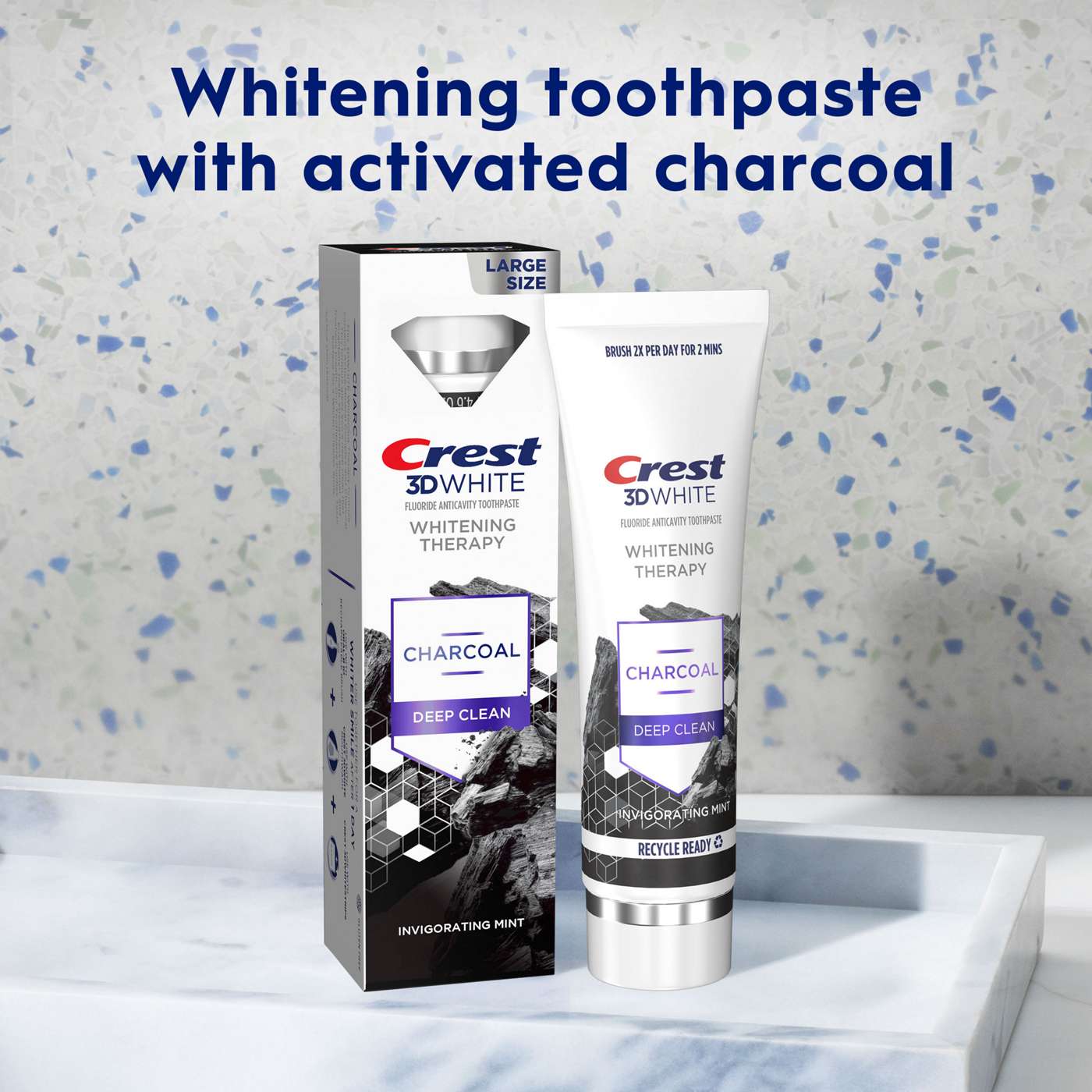 Crest 3D White Whitening Therapy Charcoal Toothpaste - Deep Clean, 2 pk; image 3 of 7