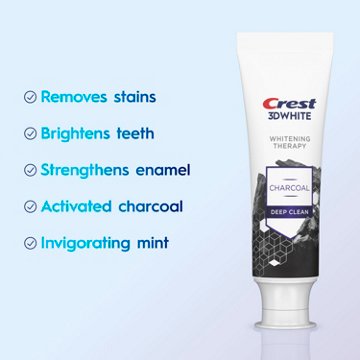 Crest 3D White Whitening Therapy Charcoal Deep Clean Toothpaste - Invigorating Mint