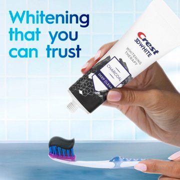 Crest 3D White Whitening Therapy Charcoal Deep Clean Toothpaste - Invigorating Mint