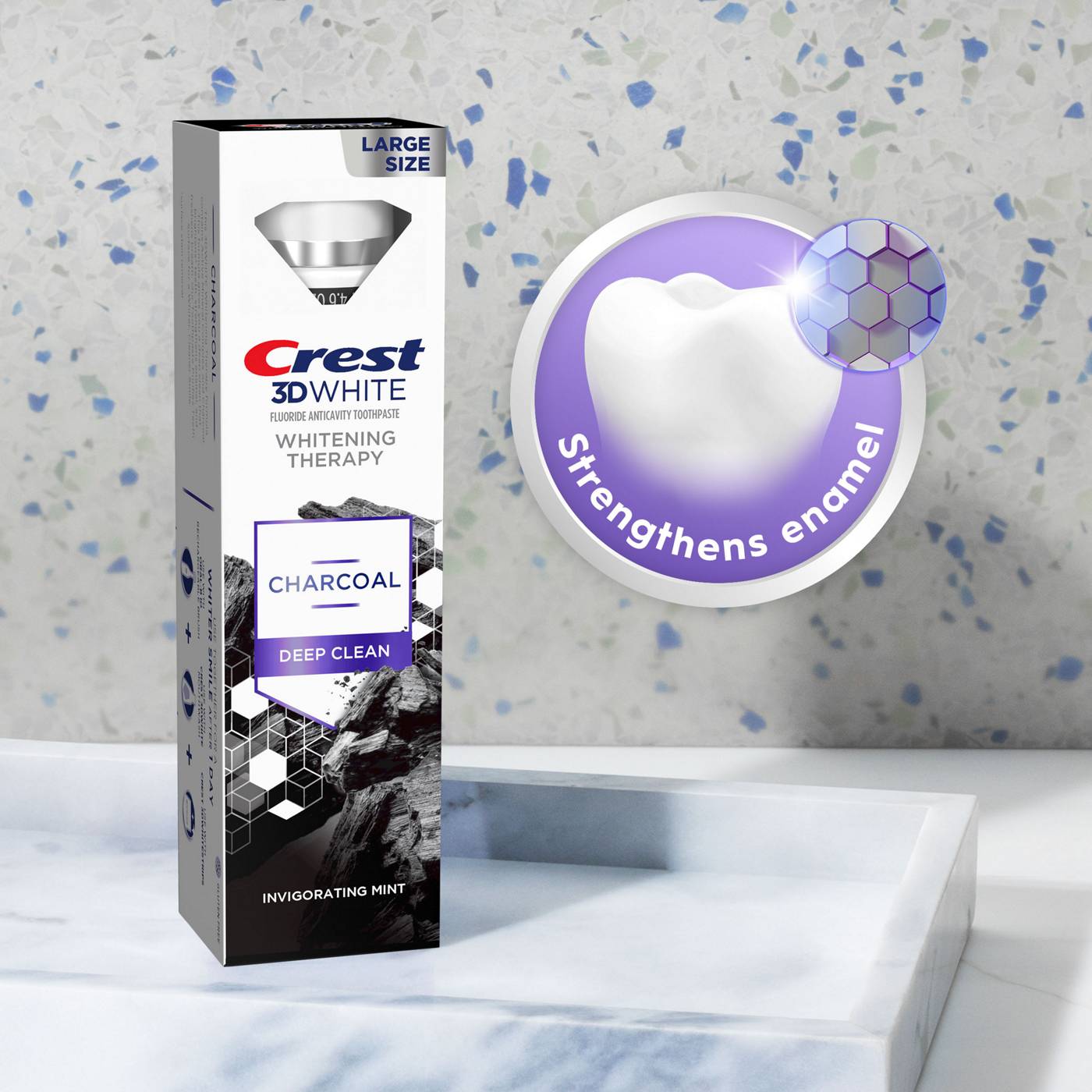 Crest 3D White Whitening Therapy Charcoal Toothpaste - Deep Clean, 2 pk; image 7 of 7