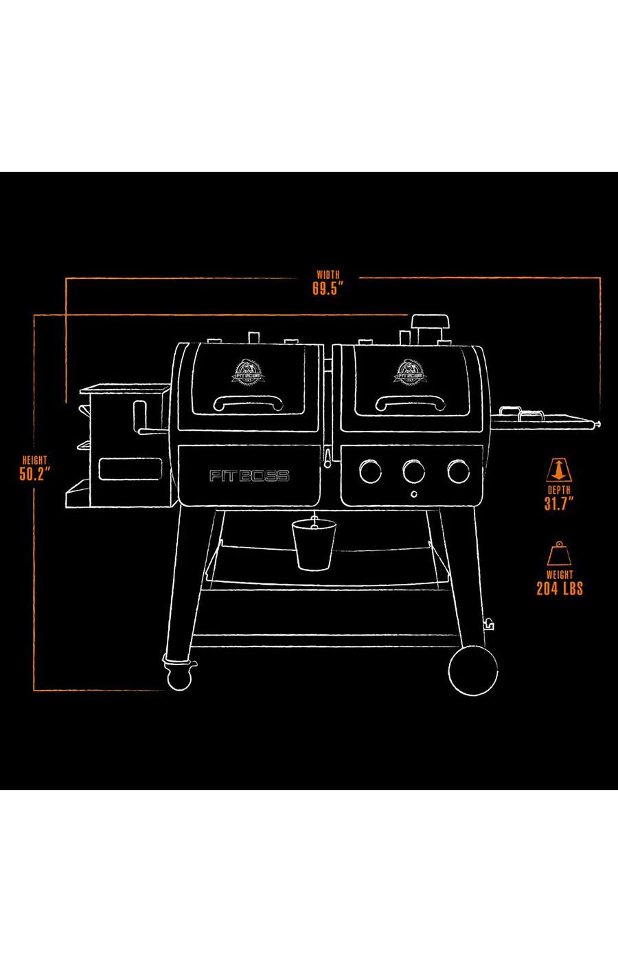 Pit Boss Sportsman 1230 Gas & Wood Pellet Grill; image 3 of 8