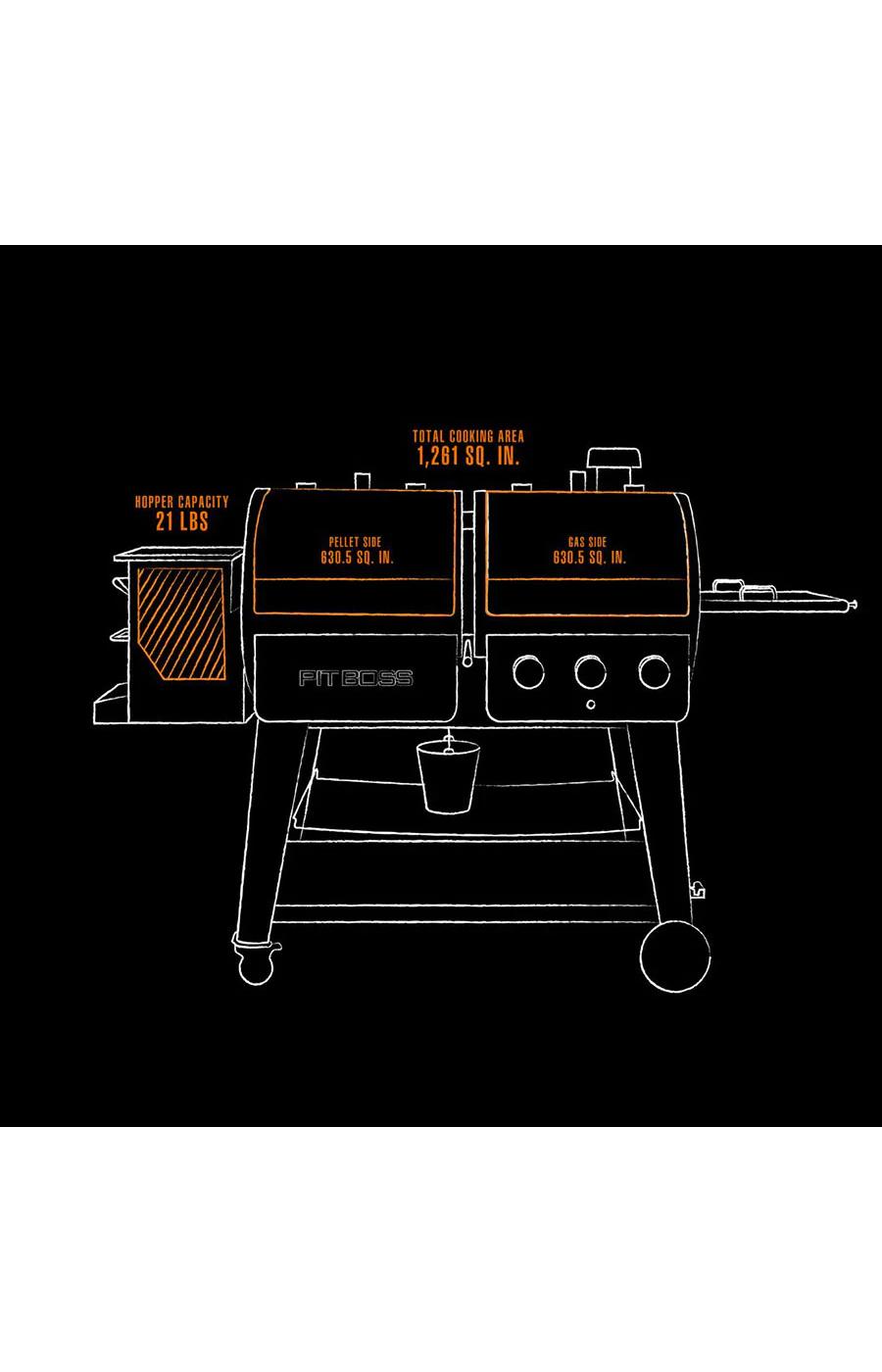 Pit Boss Sportsman 1230 Gas & Wood Pellet Grill; image 4 of 8