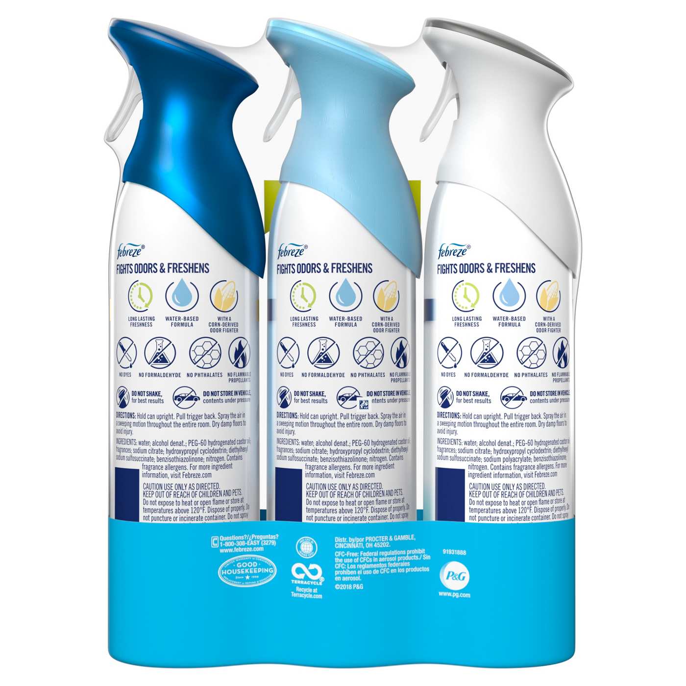 Febreze Air Mist Odor-Fighting Air Freshener Mixed Scent - Heavy Duty Crisp Clean - Linen & Sky - Ocean; image 3 of 3