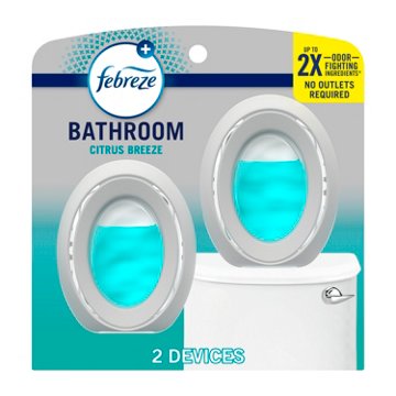 Febreze Bathroom Air Freshener Bathroom - Odor Fighter Scent, 2 ct