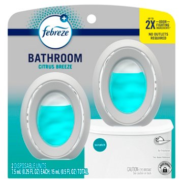 Febreze Bathroom Air Freshener Bathroom - Odor Fighter Scent, 2 ct