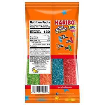 Haribo Sour Streamers Gummi Candy - Share Size