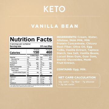 Keto Pint Zero Added Sugar Vanilla Bean Ice Cream