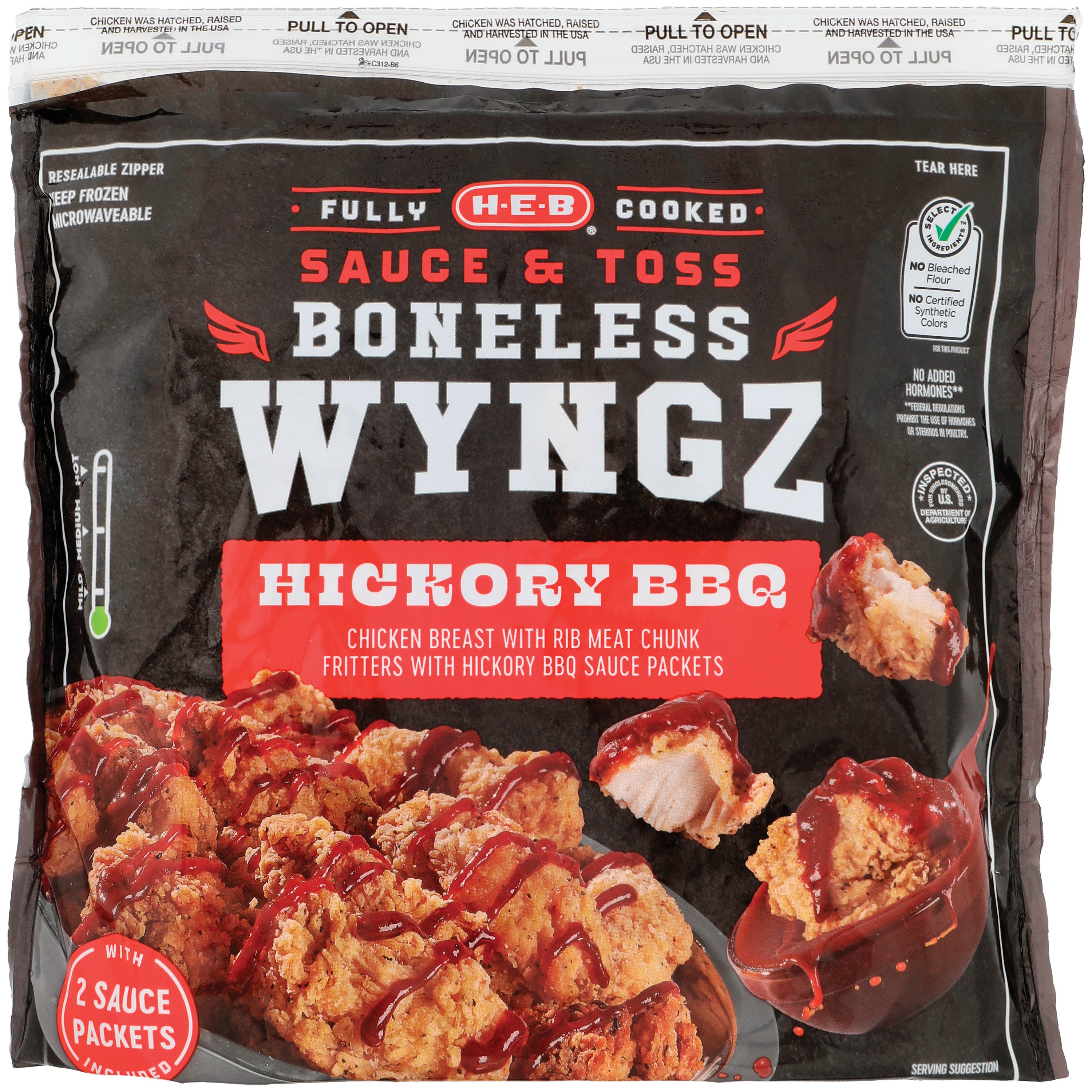 H-E-B Fully Cooked Frozen Boneless Chicken Wyngz – Hickory BBQ - Shop ...