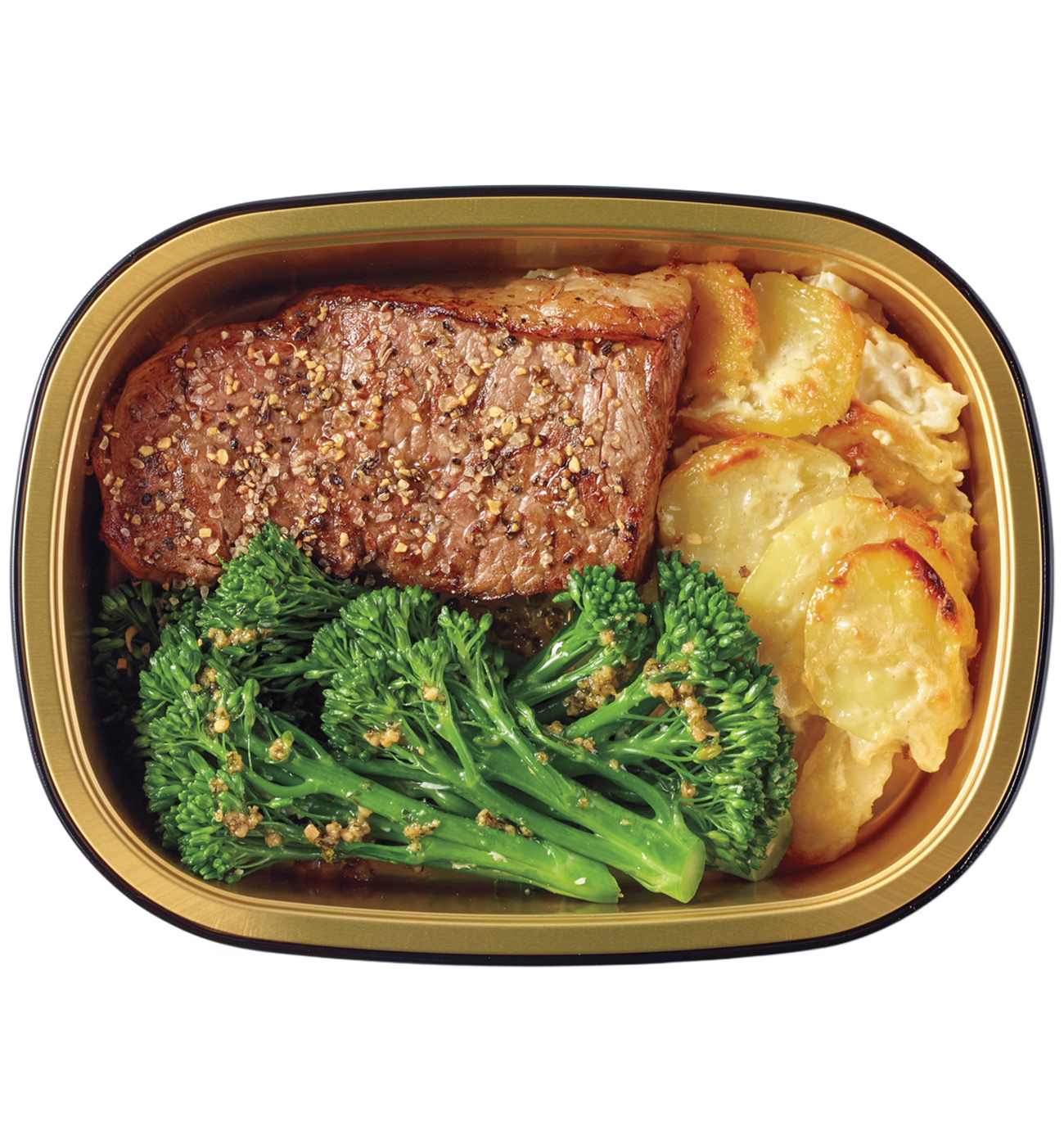 Meal Simple by H-E-B New York Strip Steak, Potatoes Au Gratin & Baby Broccoli; image 1 of 4