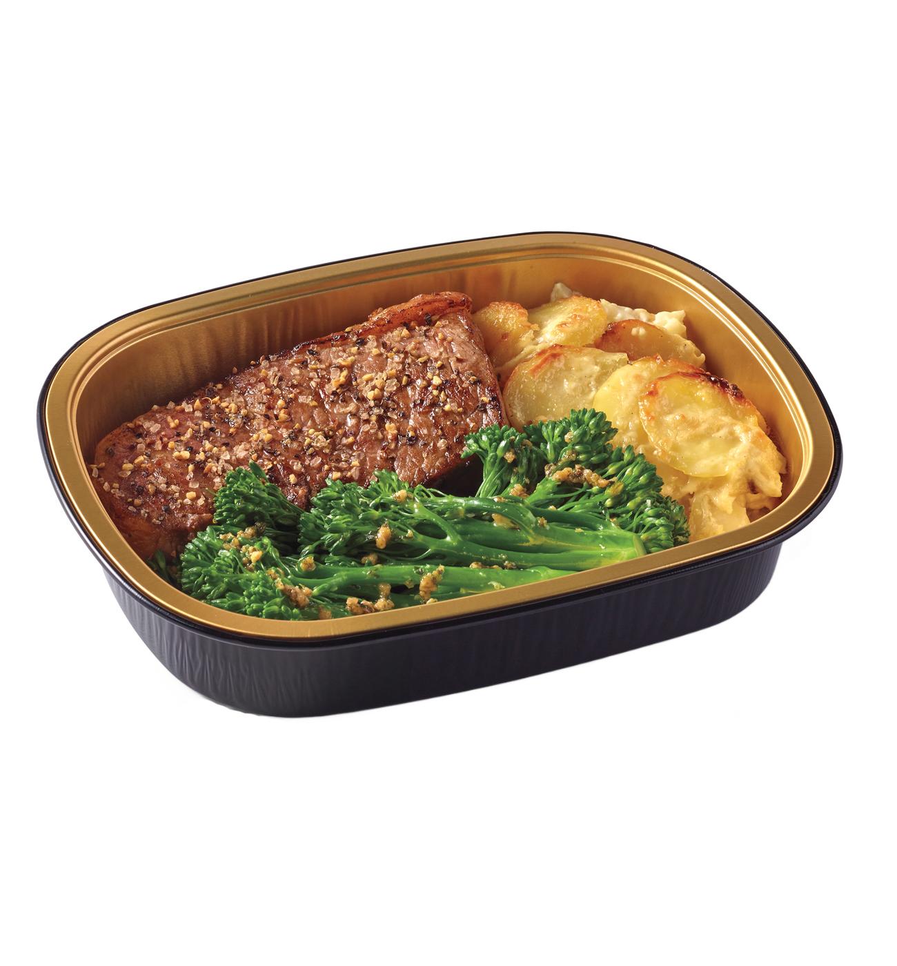 Meal Simple by H-E-B New York Strip Steak, Potatoes Au Gratin & Baby Broccoli; image 4 of 4