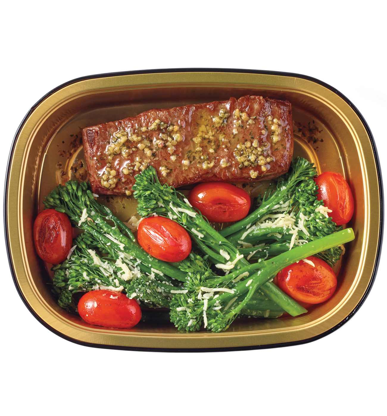 Meal Simple by H-E-B American Style Wagyu Beef Flat Iron Steak, Baby Broccoli & Tomatoes; image 1 of 4