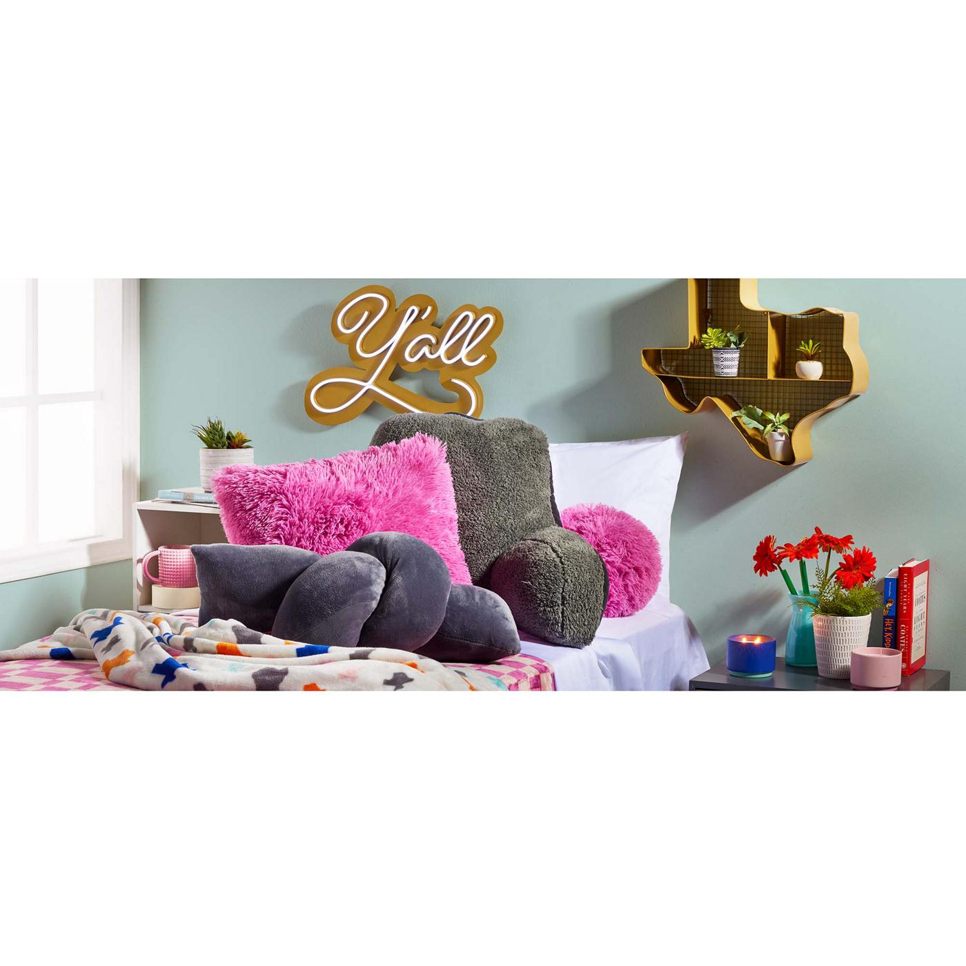 Destination Holiday Plush Knotted Pillow Grey