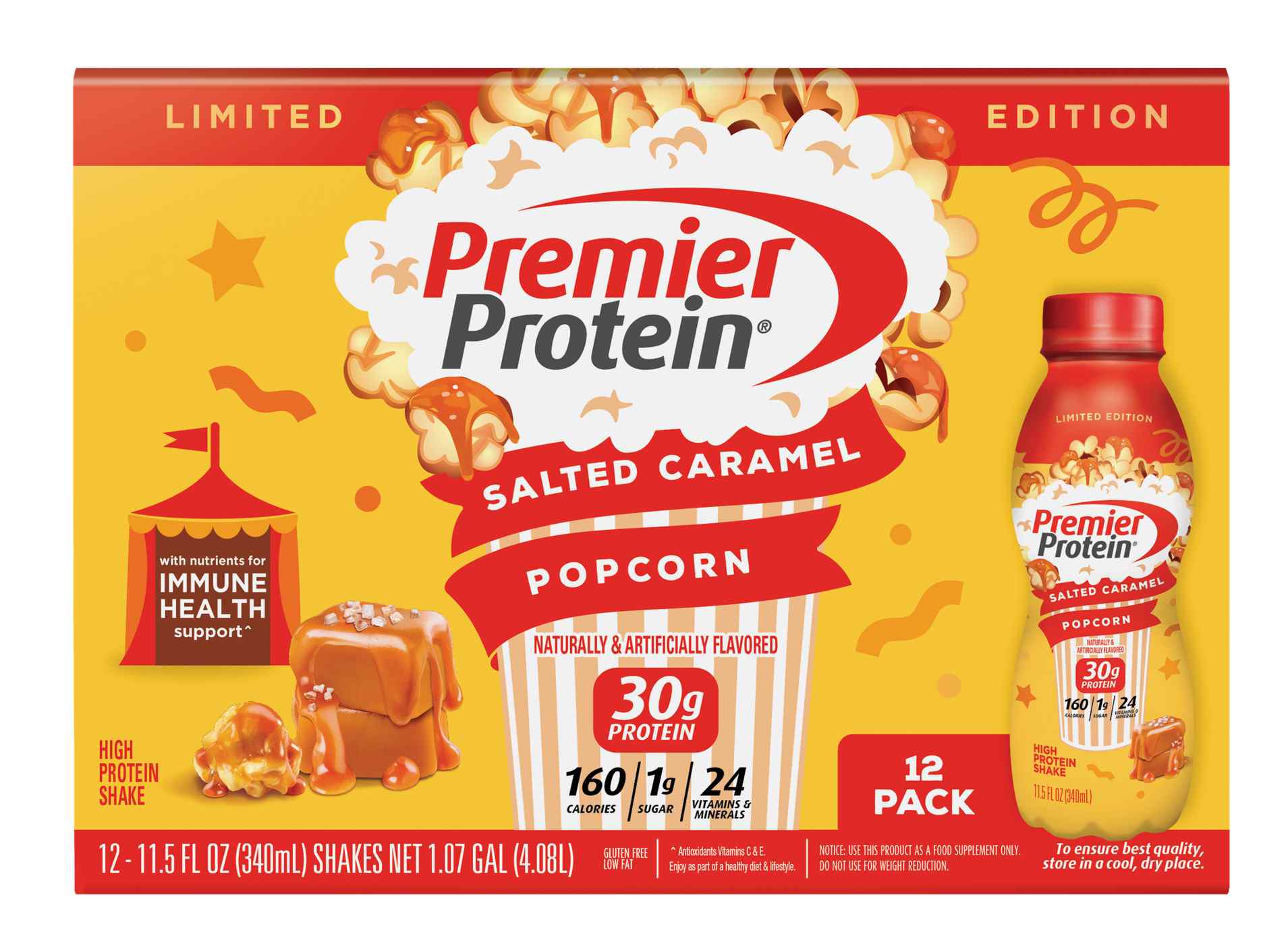 Premier Protein Limited Edition Salted Caramel Popcorn 30g Protein Shake; image 1 of 3