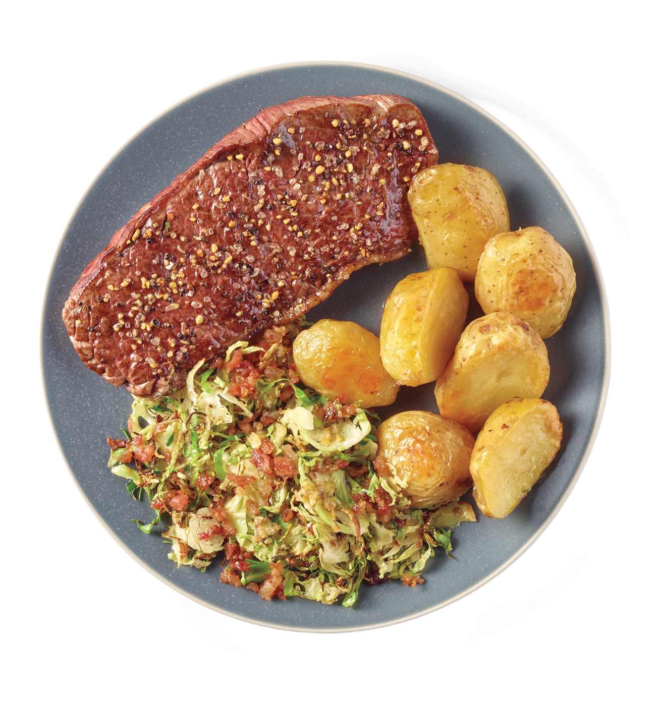 Meal Simple by H-E-B Beef Petite Sirloin Steak, Brussels Sprouts & Skin-on Potato Halves; image 3 of 4