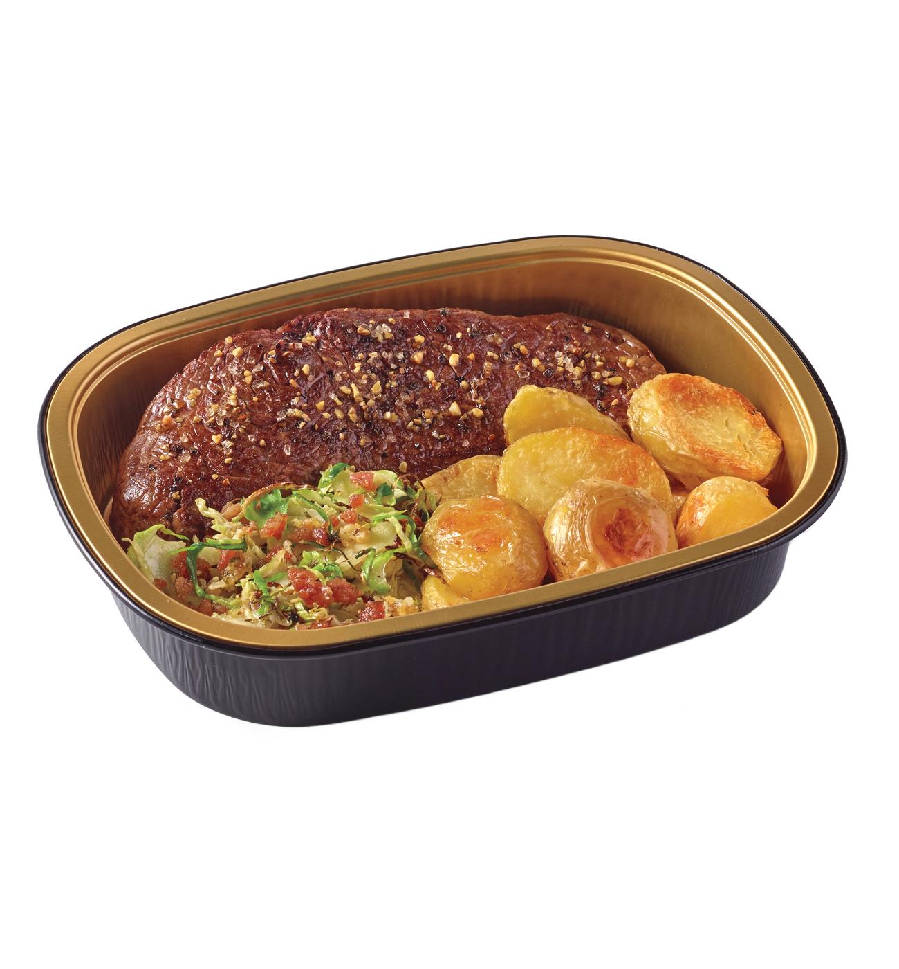 Meal Simple by H-E-B Beef Petite Sirloin Steak, Brussels Sprouts & Skin-on Potato Halves; image 4 of 4