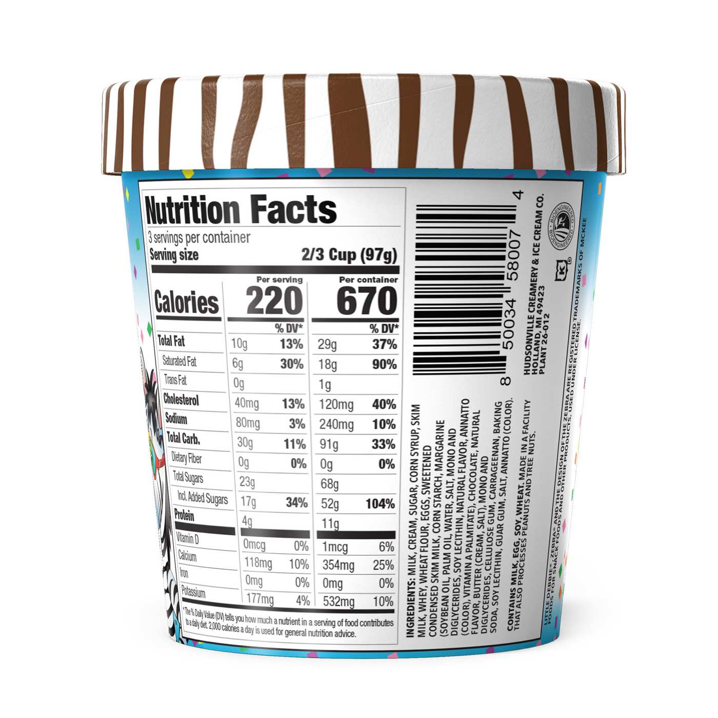 Little Debbie Zebra Cakes Ice Cream; image 4 of 4