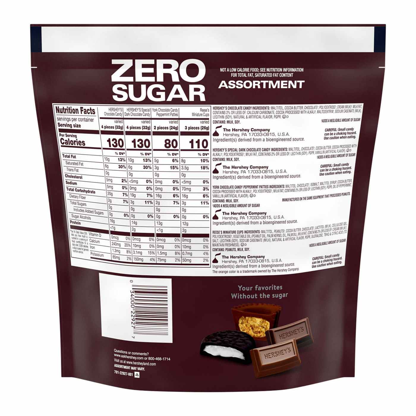 Hershey's, Reese's, & York Zero Sugar Assorted Chocolate Candy; image 2 of 4