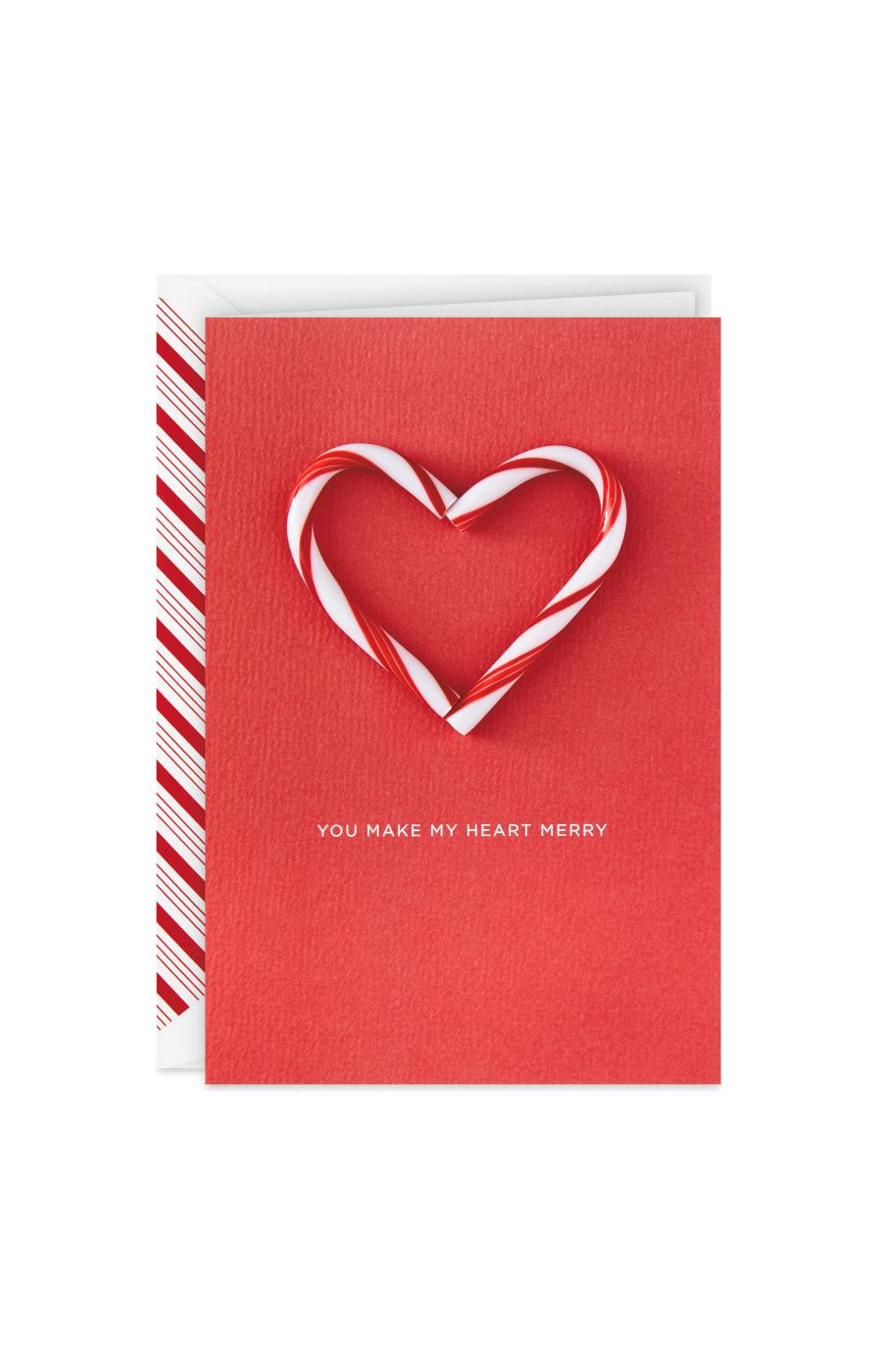 Hallmark Signature Candy Cane Heart Christmas Card - S25, S13; image 1 of 6