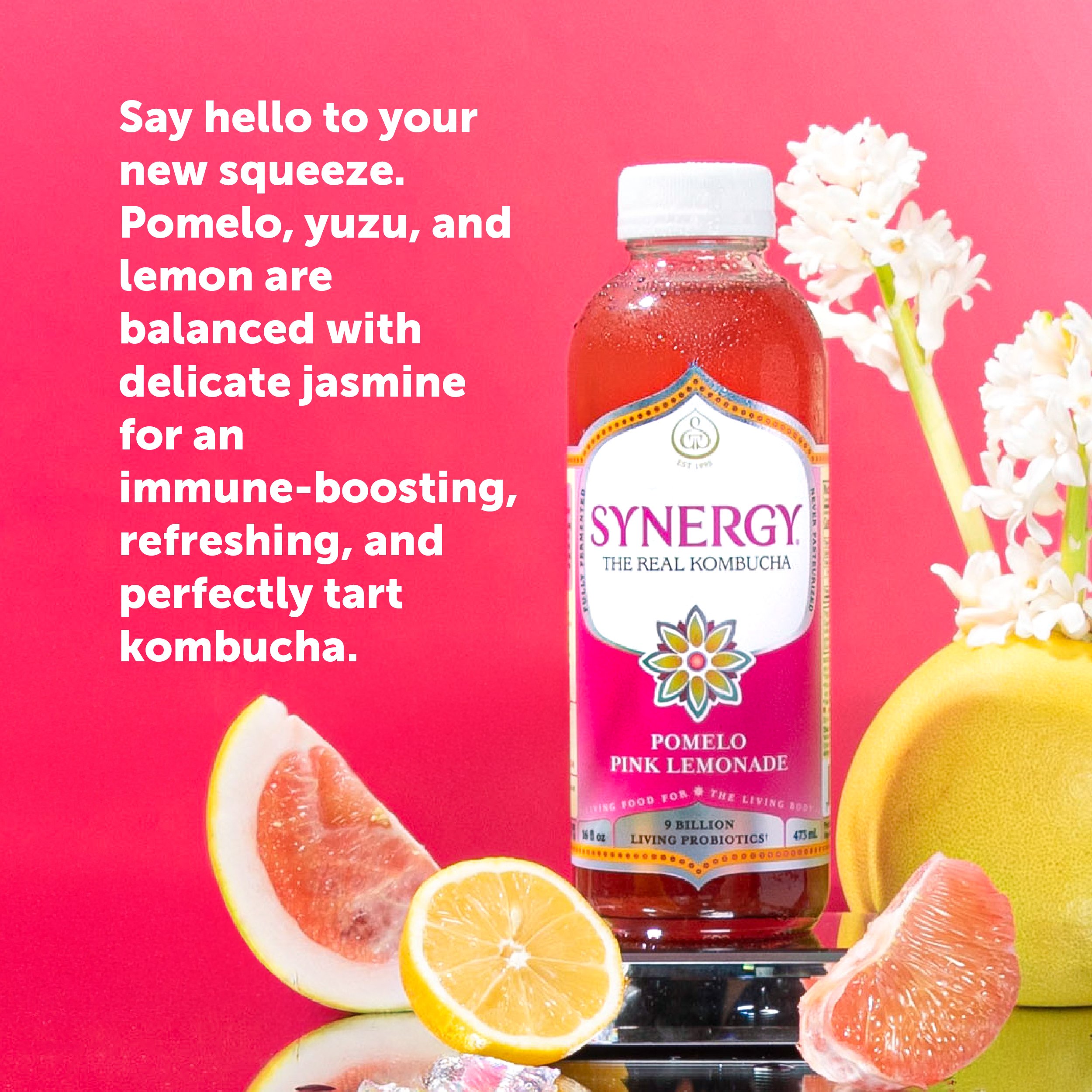 GT's Synergy Raw Kombucha Pomelo Pink Lemonade - Shop Tea at H-E-B