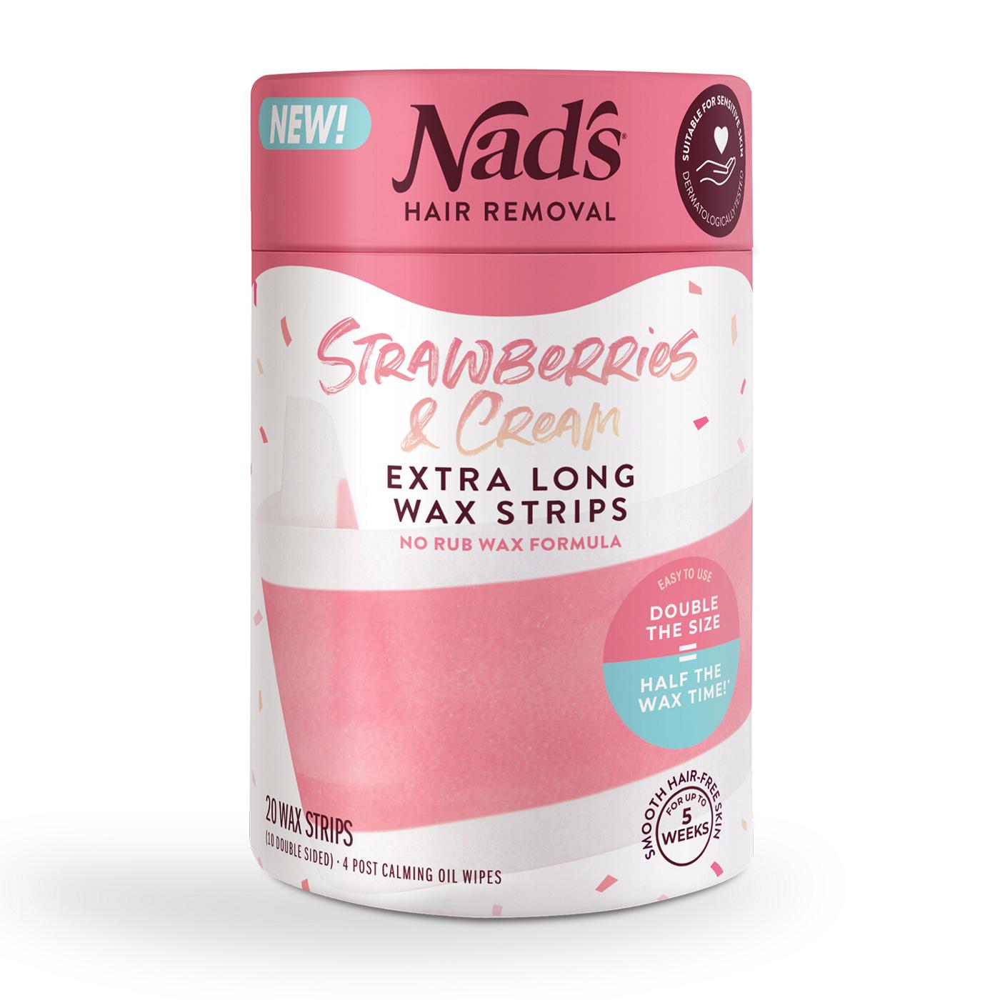 Nad's Strawberries & Cream Extra Long Wax Strips; image 1 of 3