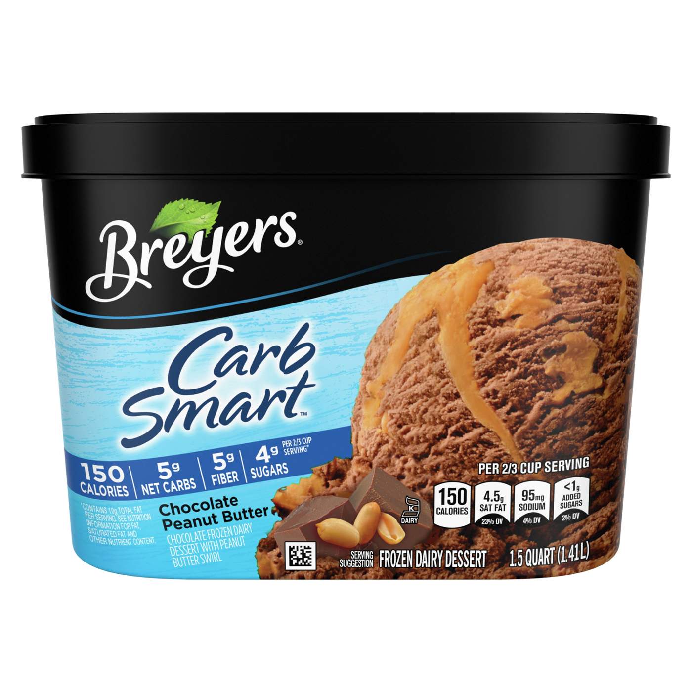 Breyers Carb Smart Chocolate Peanut Butter Frozen Dairy Dessert; image 1 of 6