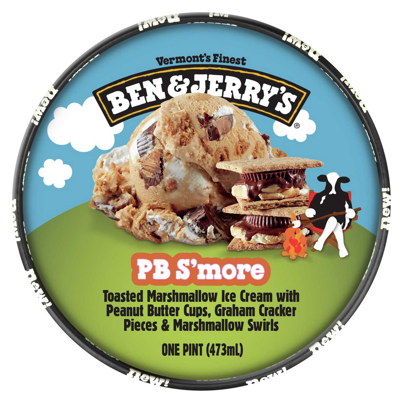 Ben & Jerry's Peanut Butter S'mores Ice Cream; image 3 of 5