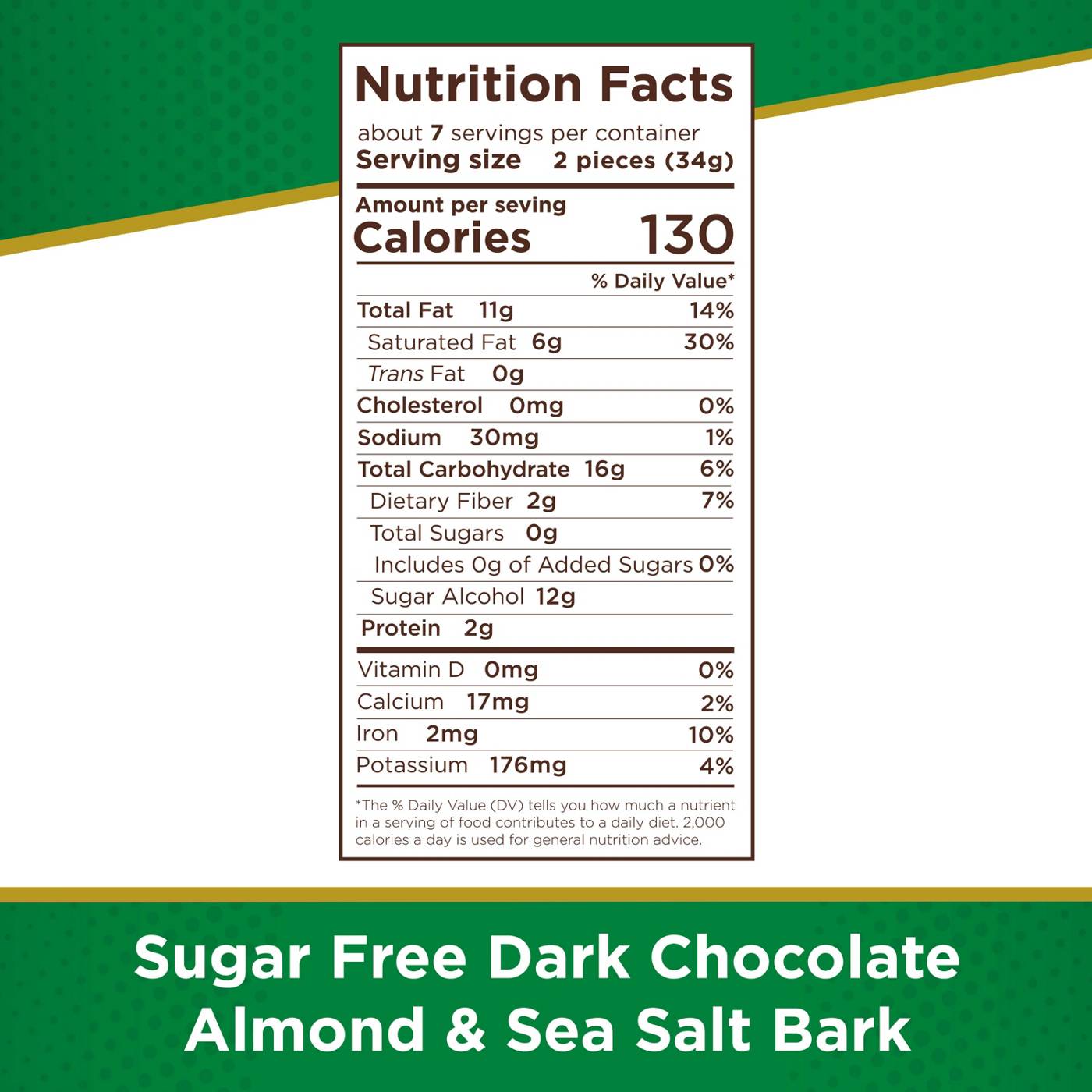 Russell Stover Sugar Free Almond & Sea Salt Dark Chocolate Bark; image 3 of 8