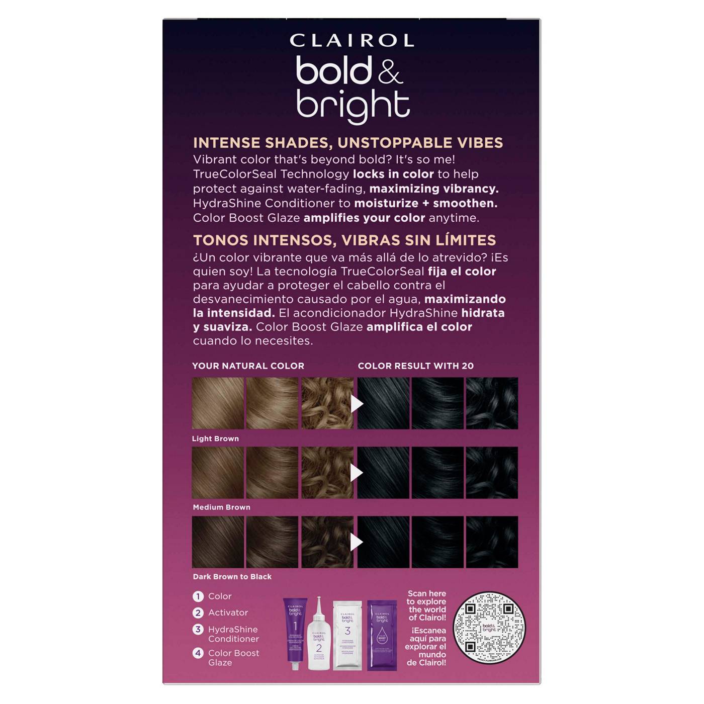Clairol Bold & Bright Permanent Hair Color - 20 Black Licorice; image 3 of 11