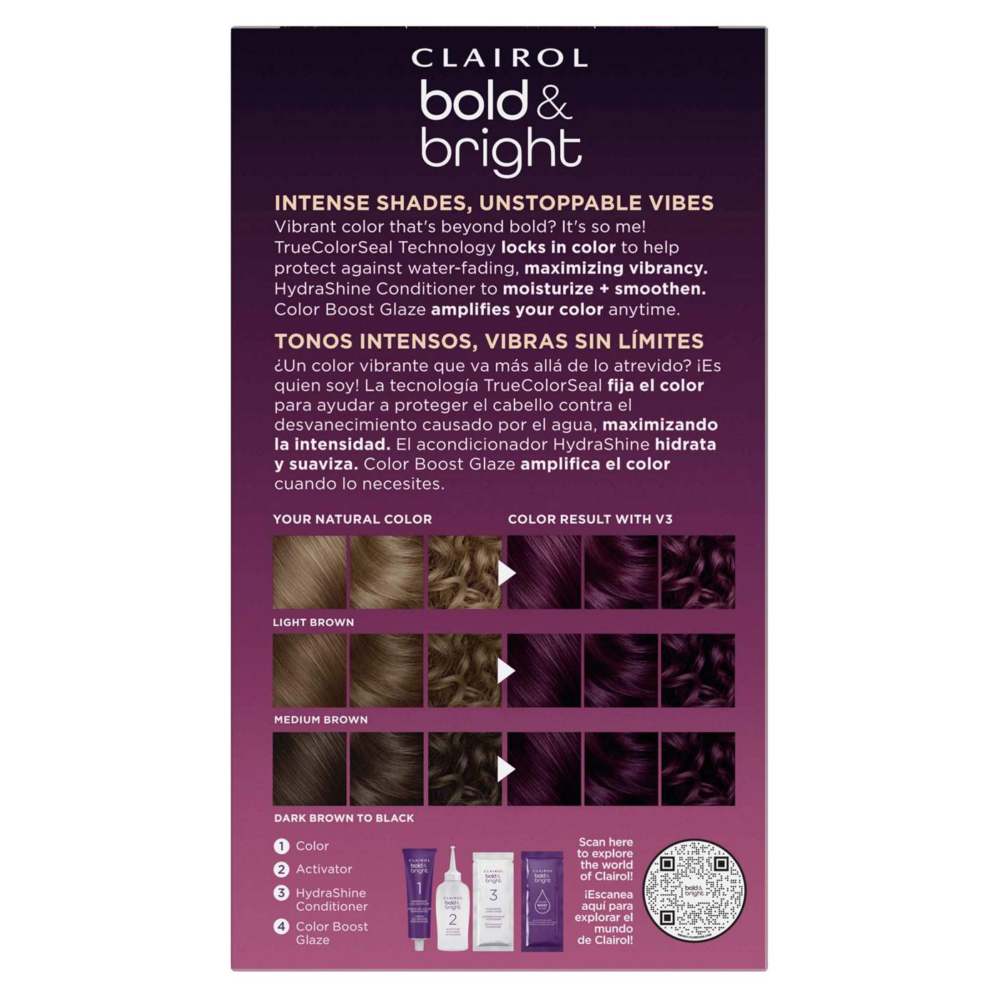 Clairol Bold & Bright Permanent Hair Color - V3 Intense Passion Plum; image 3 of 7