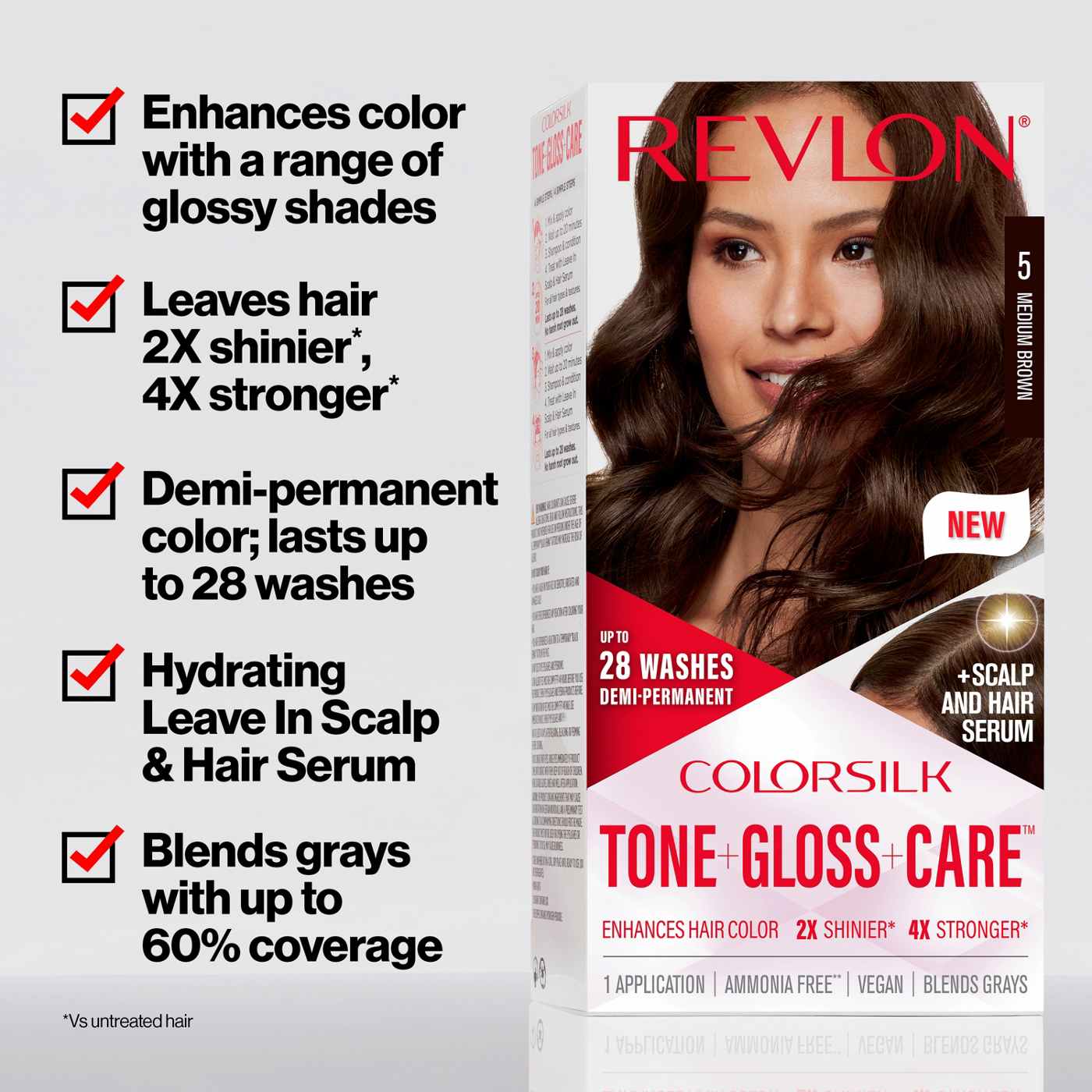 Revlon Colorsilk Tone + Gloss + Care Demi Permanent - Light Brown; image 4 of 6