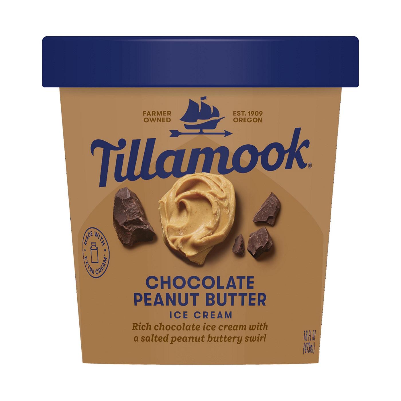 Tillamook Chocolate Peanut Butter Ice Cream; image 1 of 5