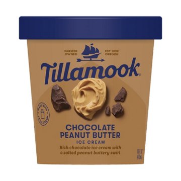 Tillamook Chocolate Peanut Butter Ice Cream, 1 pt