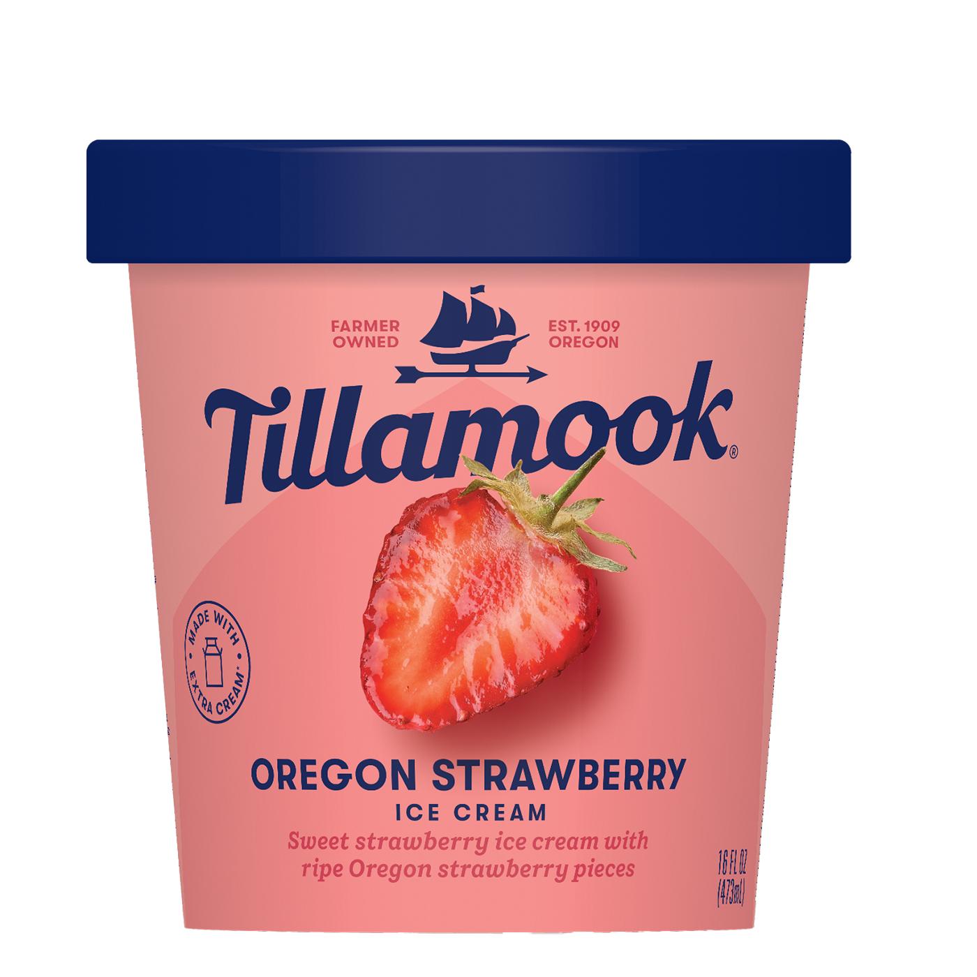Tillamook Oregon Strawberry Ice Cream; image 1 of 2