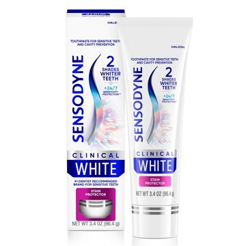 Sensodyne Clinical White Toothpaste Clinically Proven Whitening for Sensitive Teeth, Stain Protector