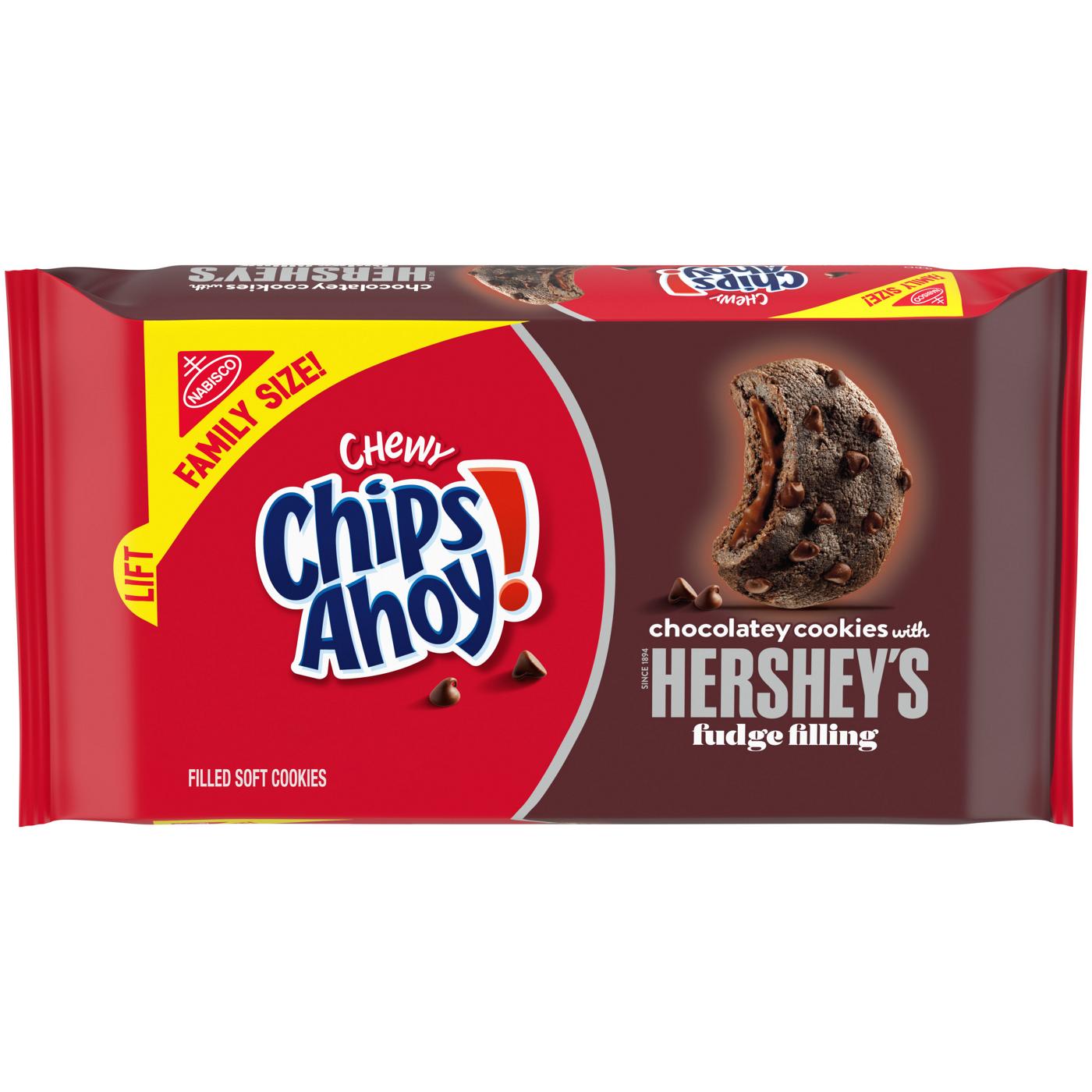 Chips Ahoy! Chewy Chocolatey Hershey's Fudge Filled Soft Chocolate Chip Cookies; image 1 of 10