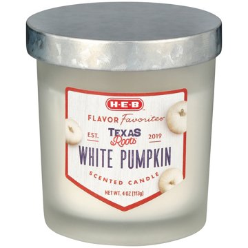 H-E-B Flavor Favorites Texas Roots White Pumpkin Scented Candle